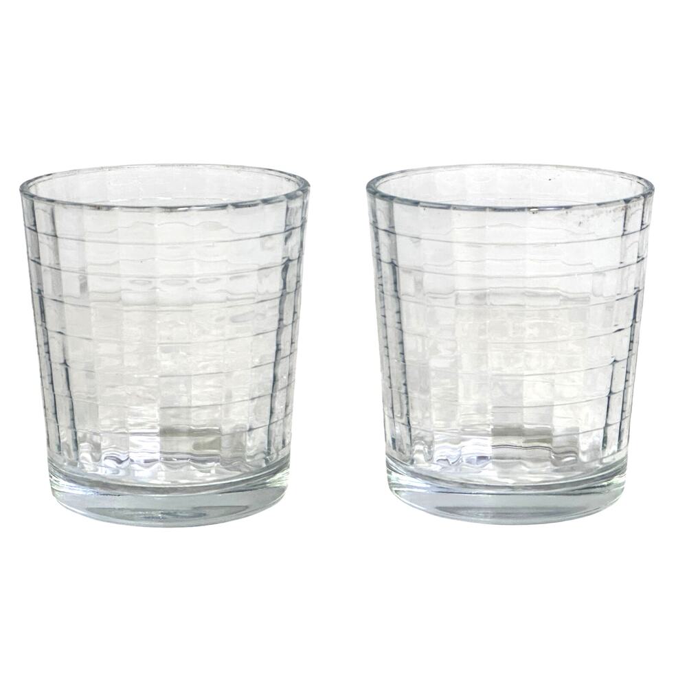 Circleware Crystal Retired 'Windowpane' Double Old Fashioned Glasses-Set of 2